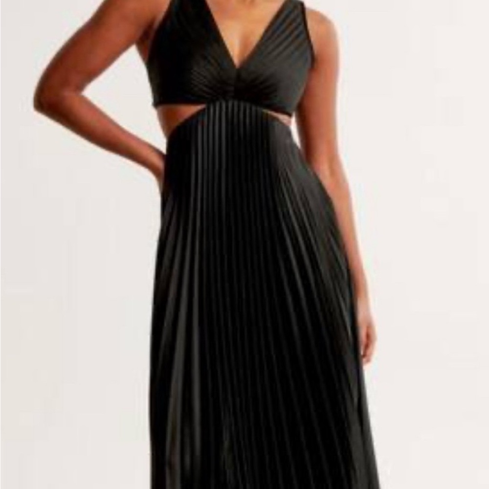 Abercrombie Satin Pleated Cutout Dress